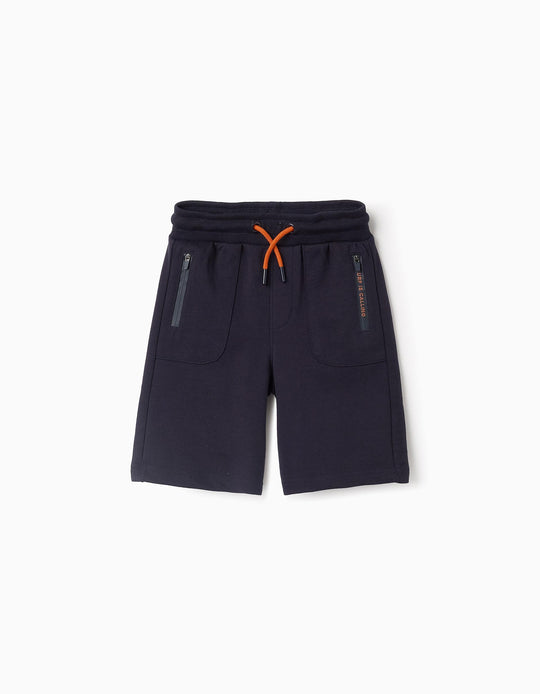 بنطال رياضي بجيوب بسحاب للأولاد سيرف، أزرق داكن