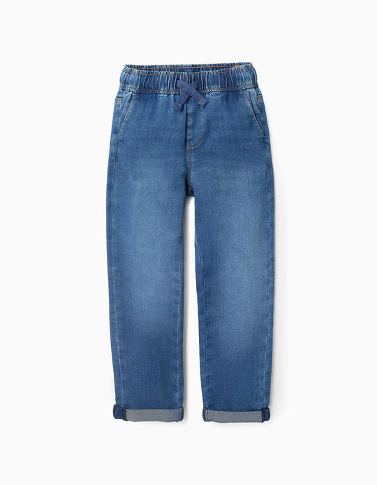 Slim Fit Denim Joggers for Boys, Blue