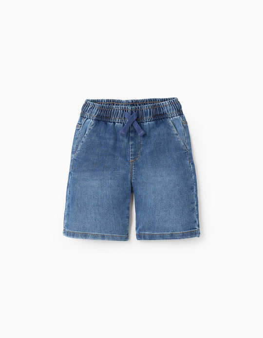 Denim Shorts with Drawstring for Boys 'Midi', Blue