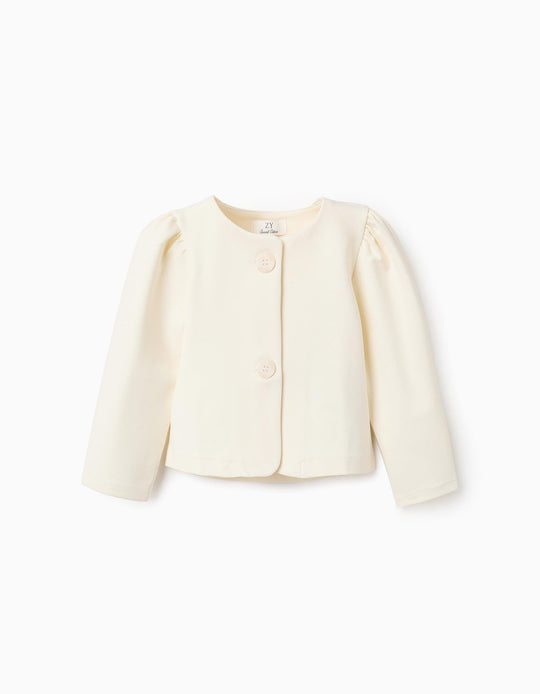 Classic Jacket for Baby Girls, Cream