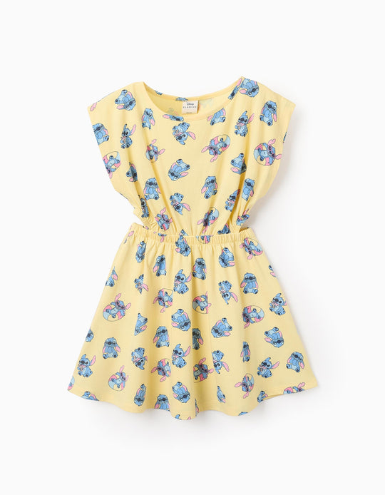 فستان قطني للبنات ستيتش، أصفر