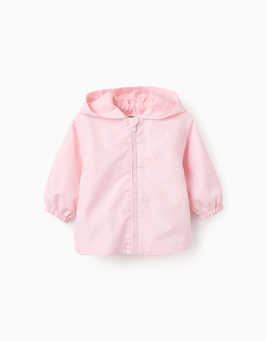 Hooded Windbreaker Jacket for Baby Girls, Pink