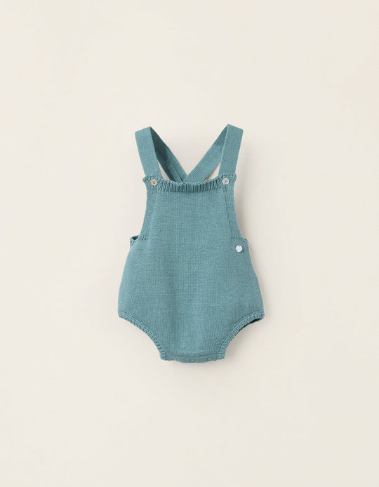 Knitted Jumpsuit for Newborn Boys, Green