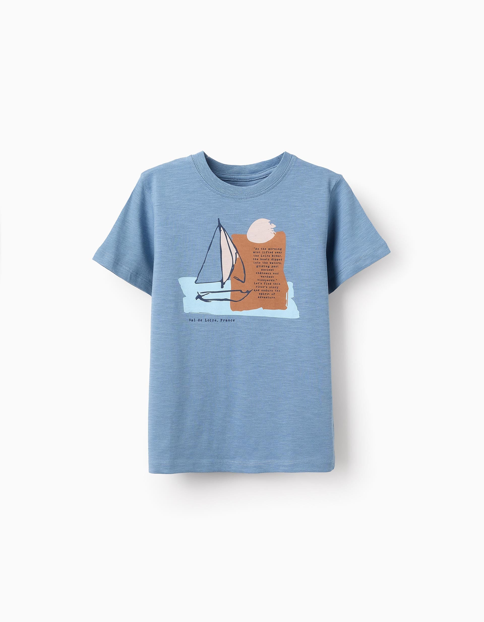 Cotton T-shirt for Boys 'Sailing Boat', Blue