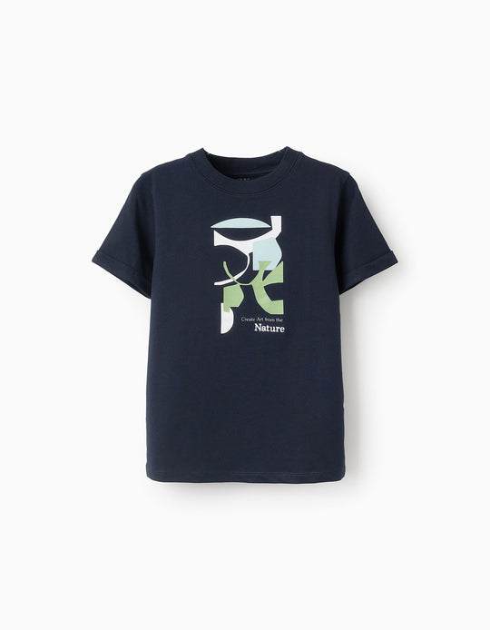 Cotton T-shirt for Boys 'Nature', Dark Blue