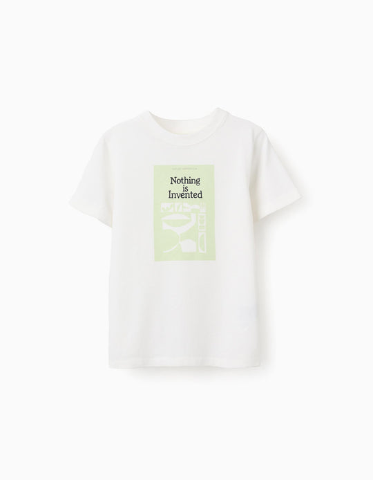 Cotton T-shirt for Boys 'Nature', White