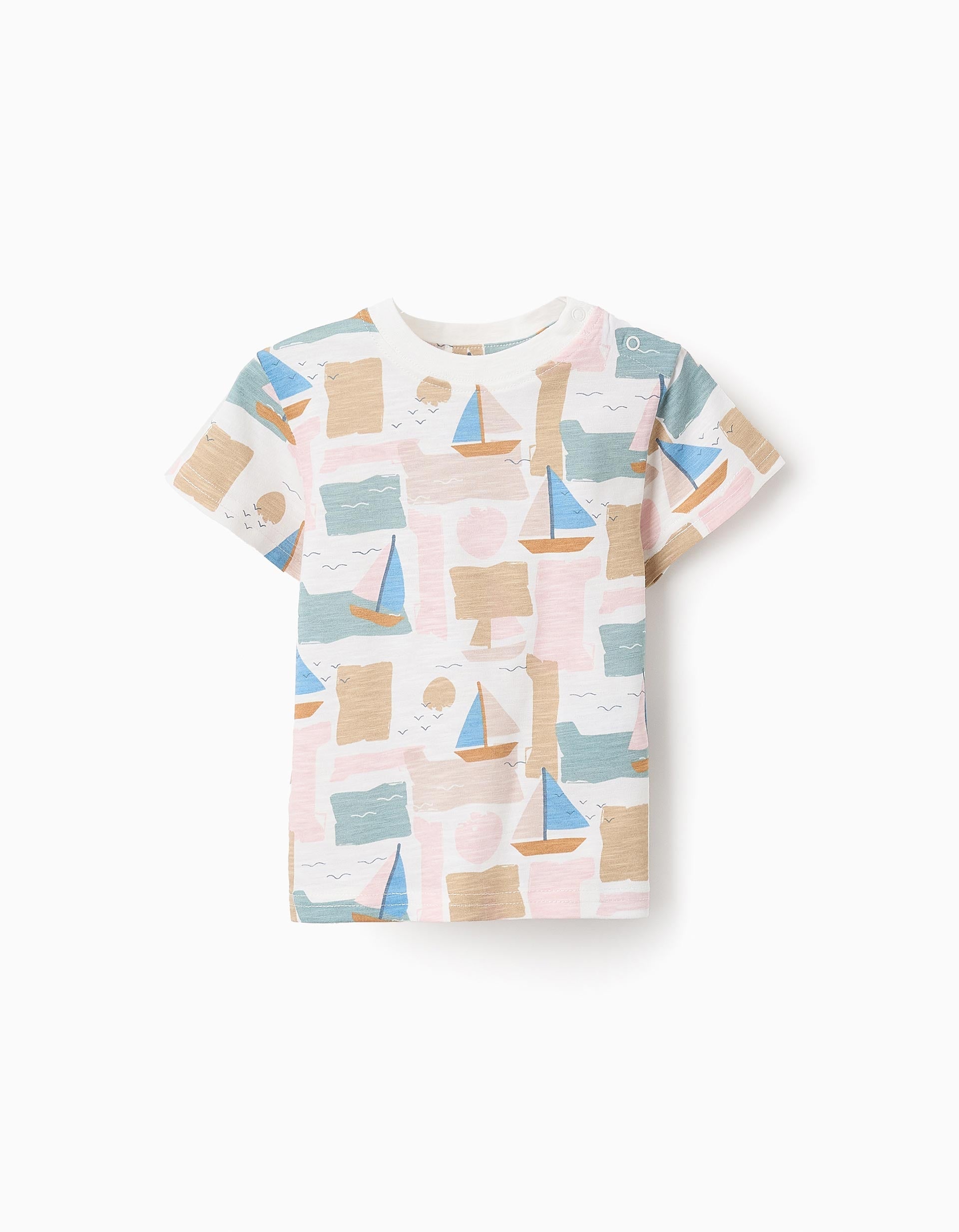 Cotton T-shirt for Baby Boys 'Sailboats', Multicolour