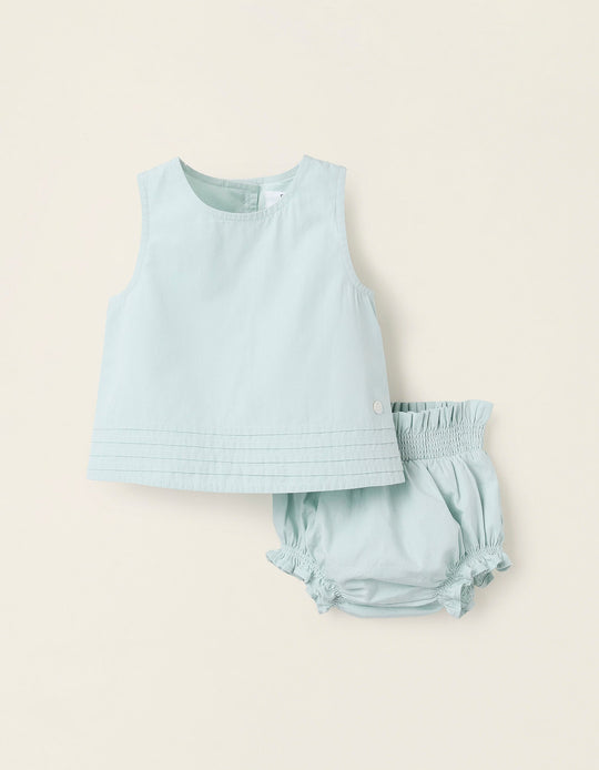 توب + بلومرز بكشاكش للمواليد البنات، أزرق