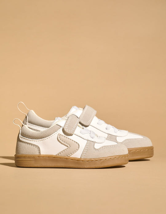 حذاء رياضي للأولاد الرضع ZY Move، أبيض/بيج