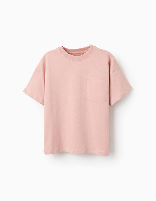 تيشيرت بطباعة خلفية للأولاد، أزرق داكن