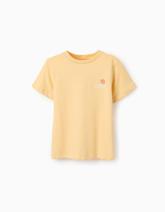 تيشيرت قطن للأولاد صن، أصفر