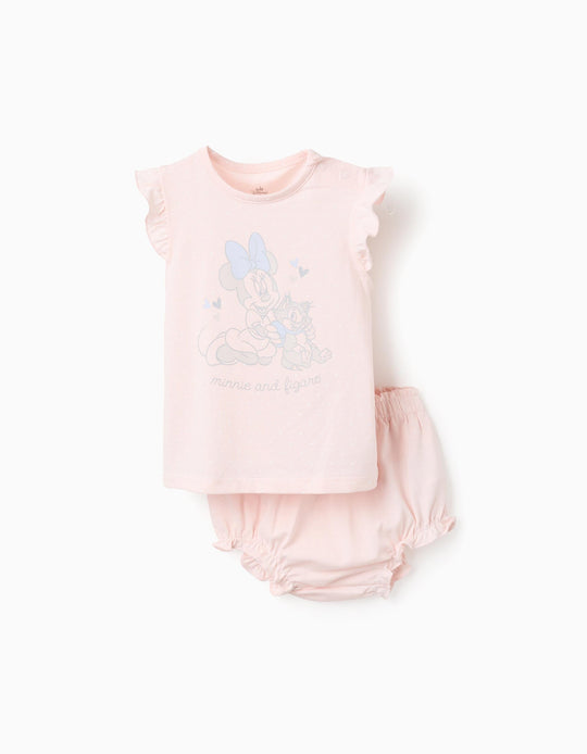 Cotton Pyjama with Frills for Baby Girls 'Minnie', Pink