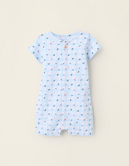بيجامة رومبر بنقشة للأولاد الرضع أسماك القرش، أزرق