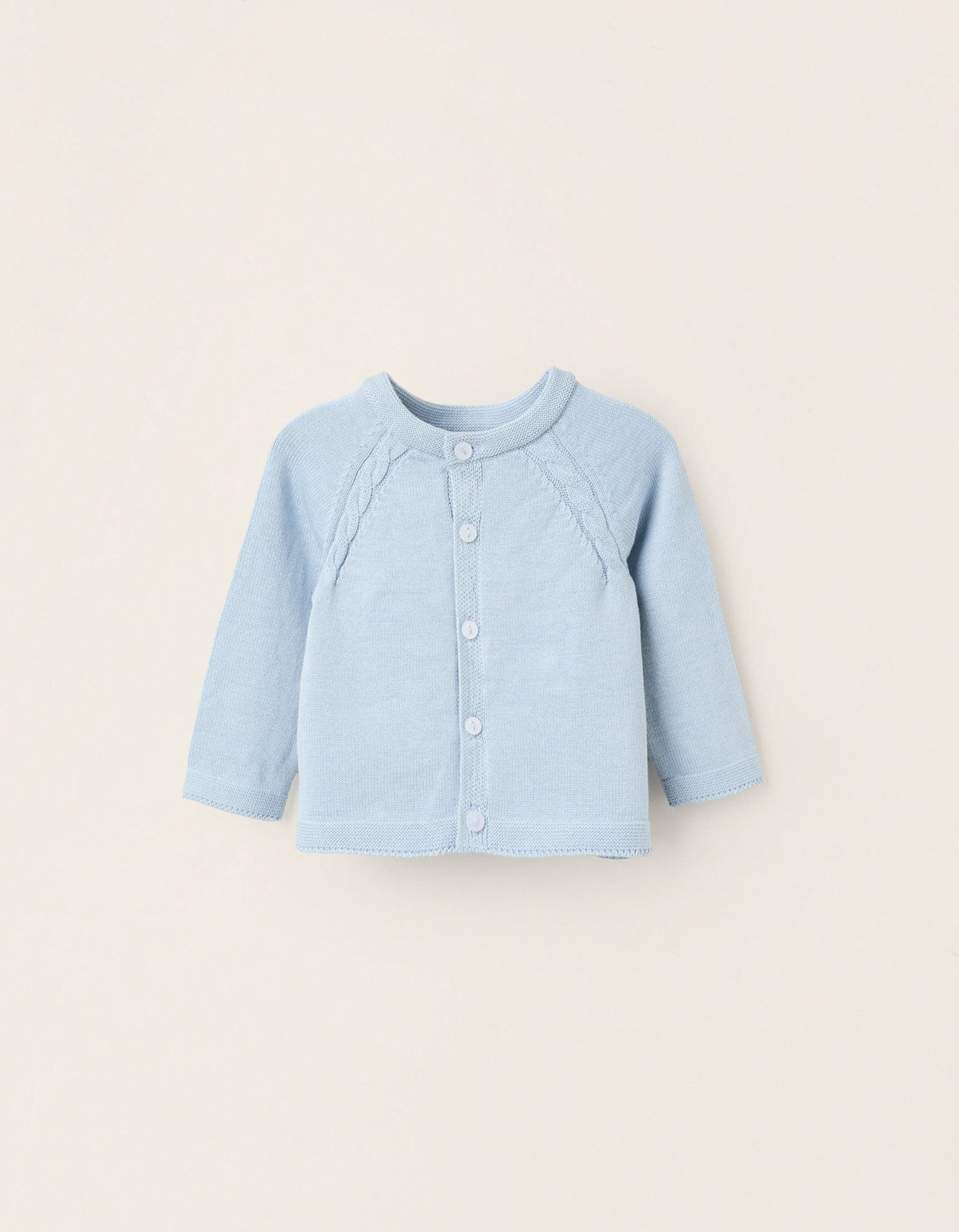 Cotton Cardigan for Newborns, Light Blue | Ziddy KSA