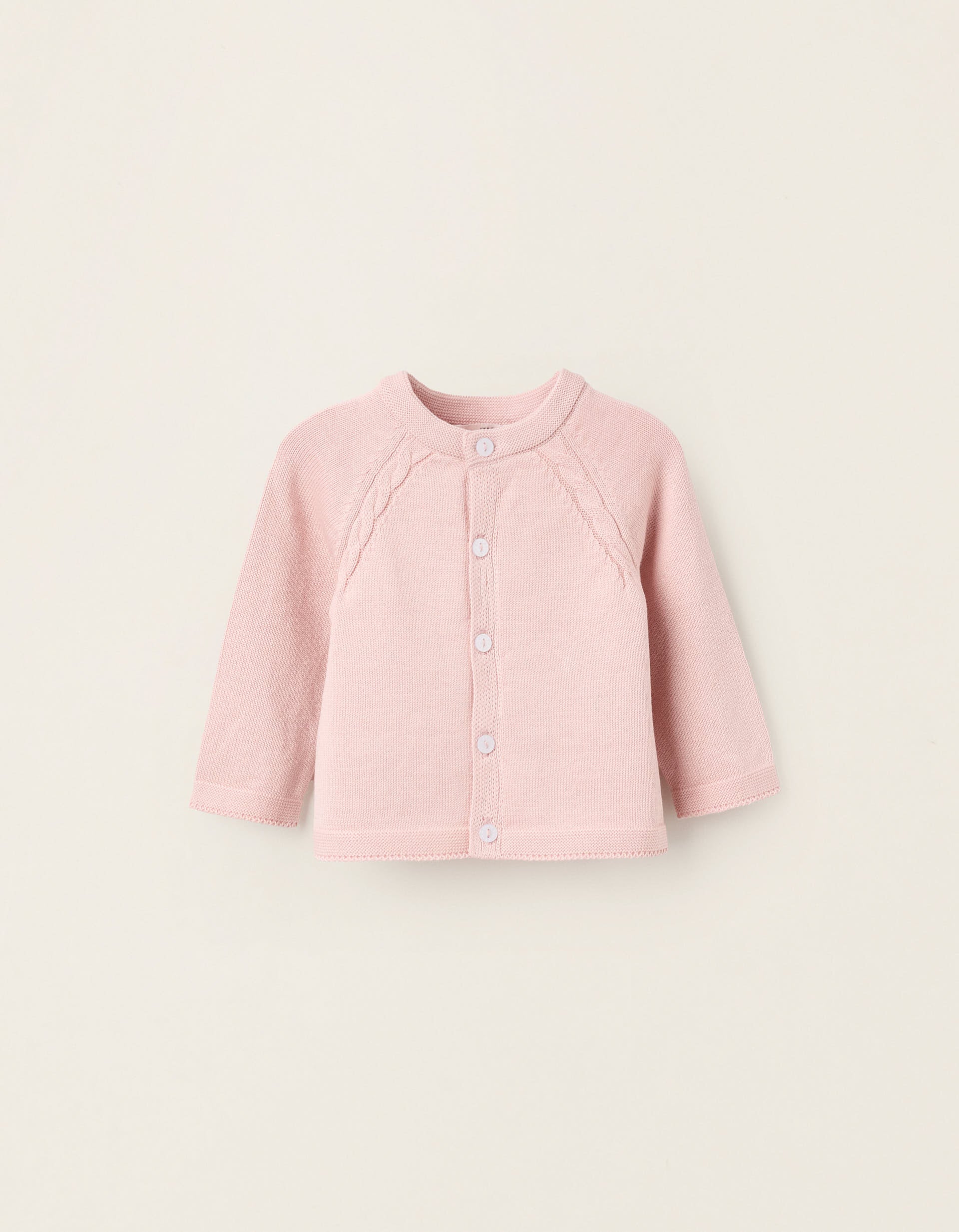 Cotton Cardigan for Newborn Girls, Pink | Ziddy KSA