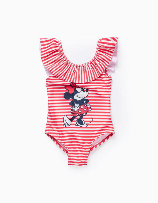 Swimsuit with Stripes and Ruffles for Baby Girls 'Minnie', Red