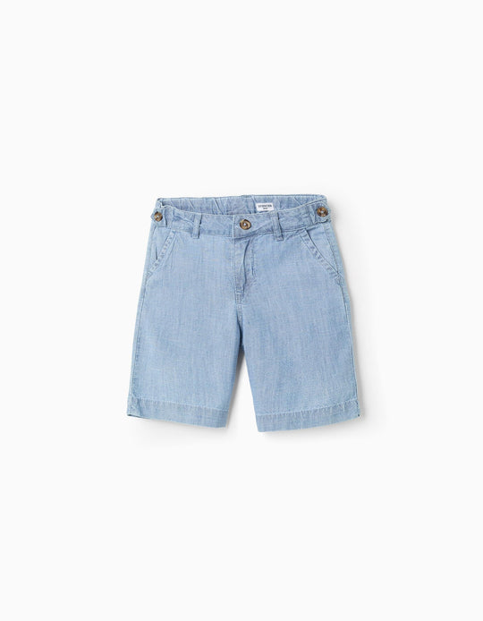 Denim Twill Shorts for Boys 'Midi', Blue