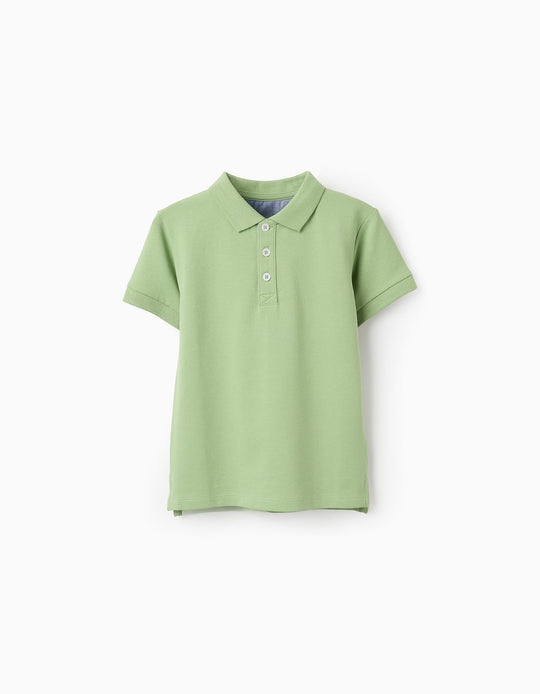 Cotton Piqué Polo for Boys, Green