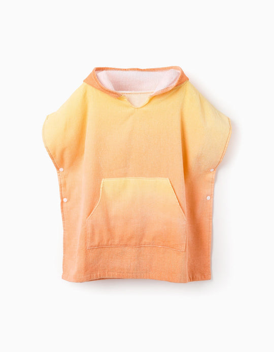 Beach Hooded Poncho for Children, Yellow/Orange