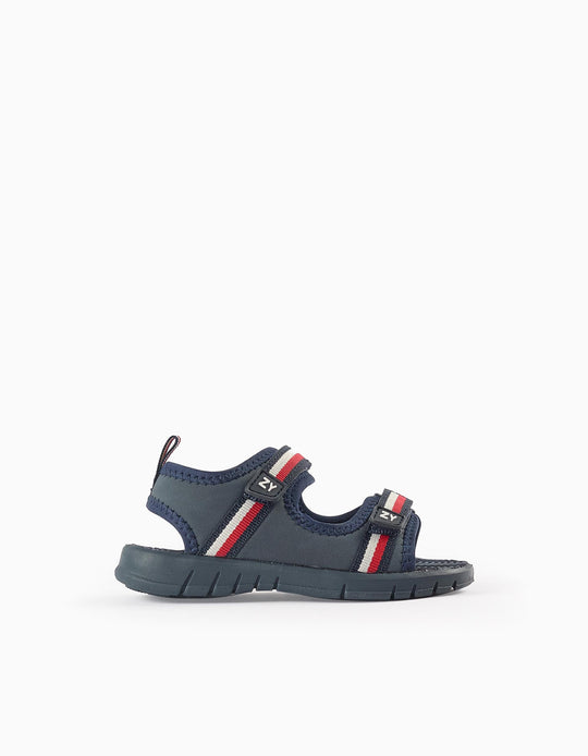 صندل نيوبرين خفيف الوزن مع أحزمة للأولاد الرضع، أزرق داكن