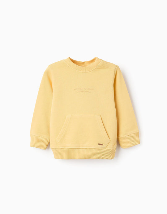 Cotton Sweatshirt for Baby Boys 'Inspiration', yellow