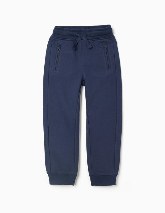 Joggers with Sealed Pockets for Boys 'Slim', Dark Blue