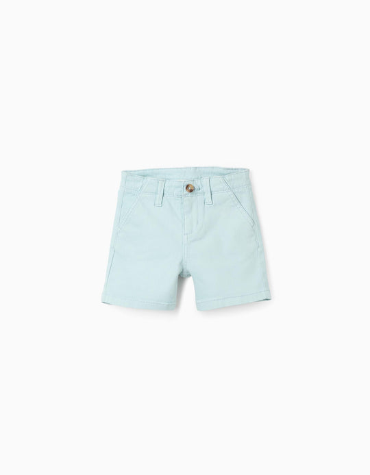 Chino Twill Shorts for Baby Boys, Light Blue