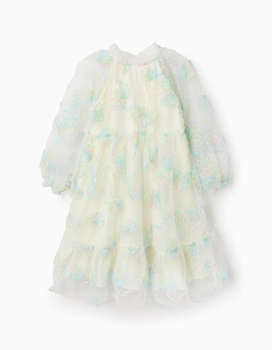 فستان تول مزين بالترتر للبنات، متعدد الألوان