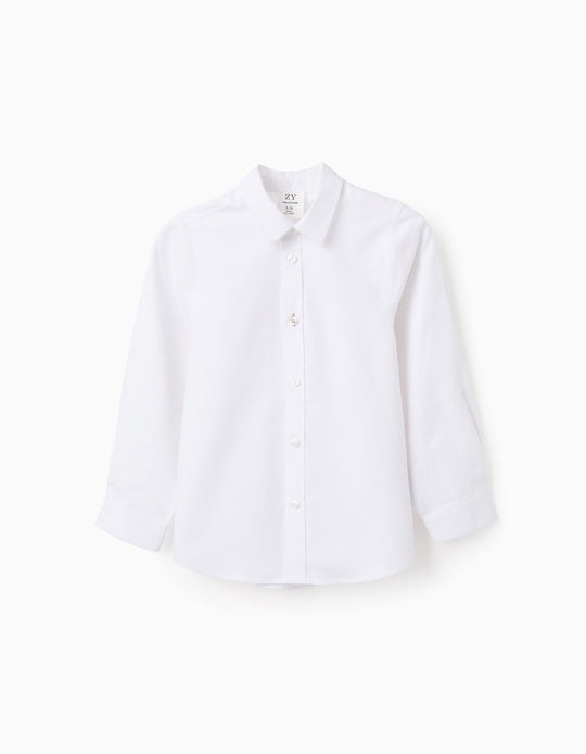 Shirt in Cotton Oxford for Boys, White