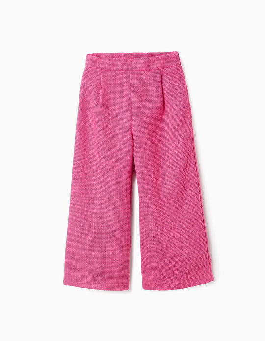 Tweed Trousers for Girls 'Wide Leg', Pink