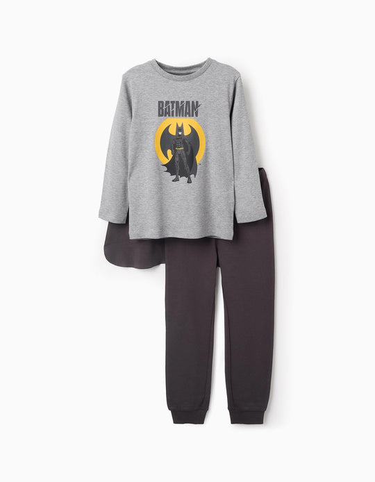 بيجاما بغطاء رأس قابل للإزالة للأولاد باتمان، رمادي