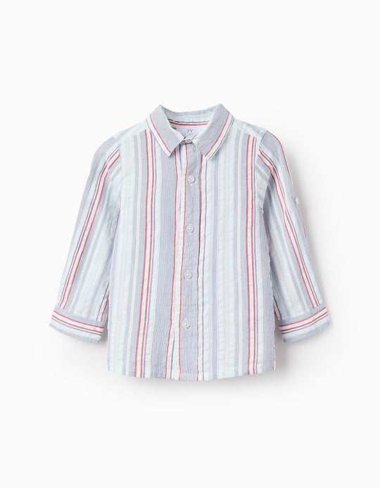 Cotton Striped Shirt for Baby Boys, Multicolour
