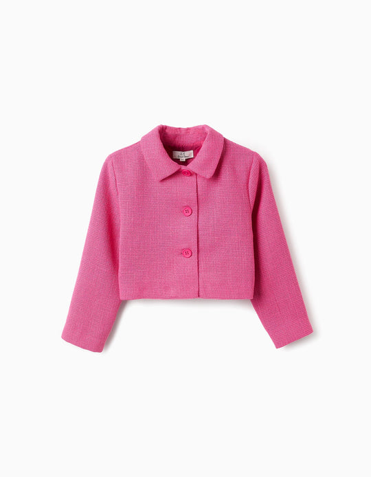 Tweed Jacket for Girls, Pink