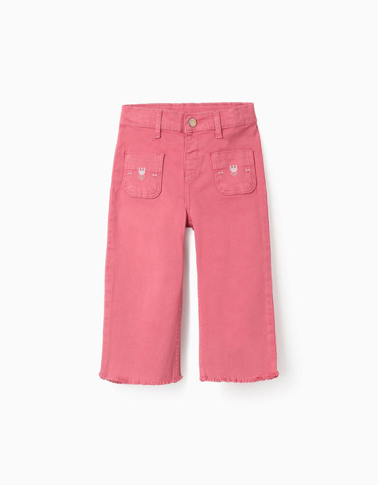 Trousers with Cross-Stitch Details for Baby Girls, Pink