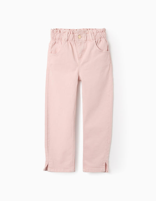Paperbag Trousers for girls, pink