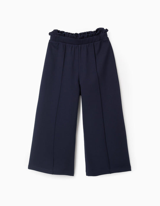 بنطال واسع الساق بونتي روما للبنات، أزرق داكن