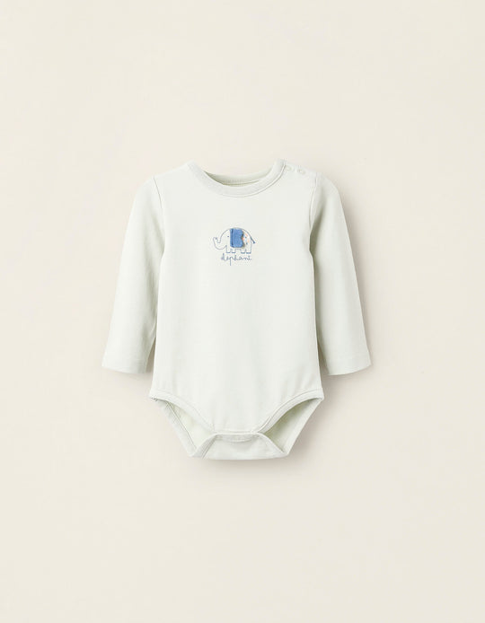 Bodysuit-T-Shirt for Newborns 'Elephant', Green