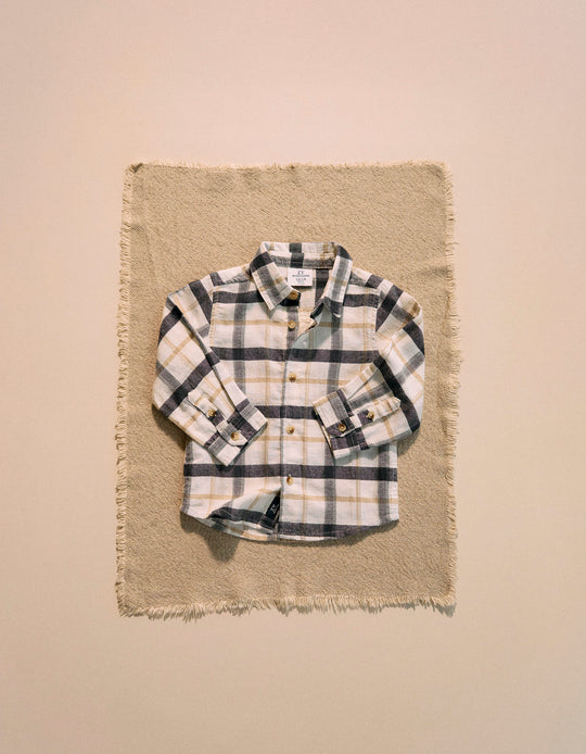 Cotton Checked Shirt for Baby Boys 'B&S', White/Grey/Beige