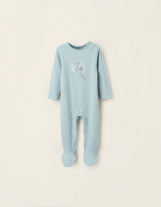 Cotton Printed Sleepsuit for Baby Boys 'Dragon', Blue
