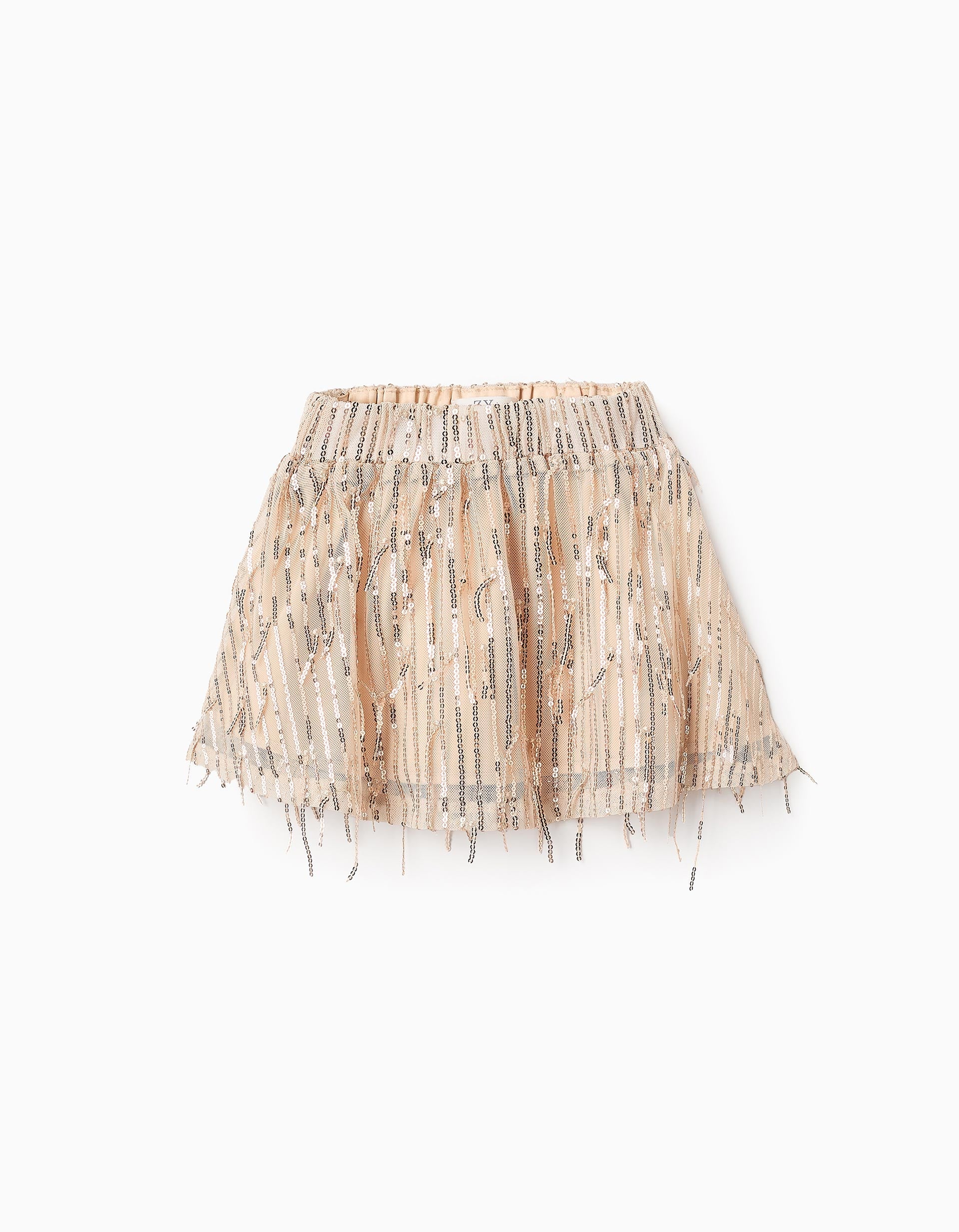 Skirt with Sequins for Baby Girls, Beige/Gold | La vie en Rose | KSA