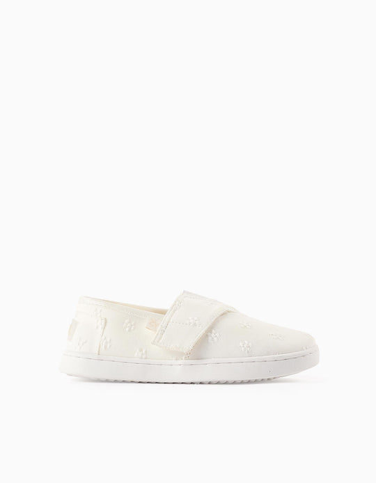 Espadrilles with Embroidery for Girls, White