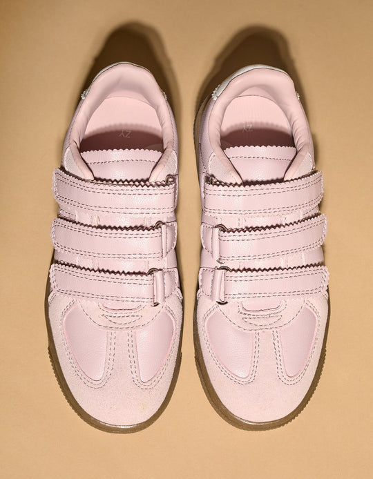 Trainers in Synthetic Leather for Girls, Pink