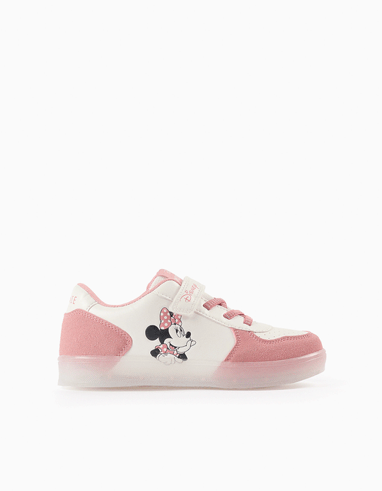 حذاء بناتي خفيف برسمة ميني ماوس باللون الوردي/ الأبيض