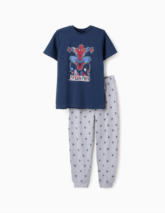 Pyjama Glows in the Dark for Boys 'Spiderman', Grey/Blue