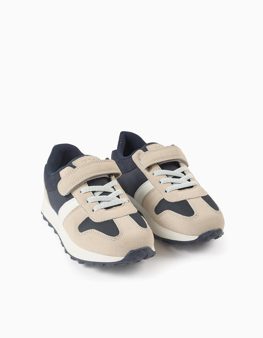 Trainers for Boys 'Zy Collection', Beige/Navy Blue
