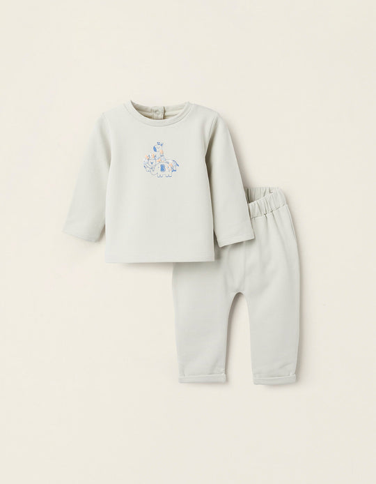 Sweatshirt + Footed Trousers for Newborns 'Savana', Green