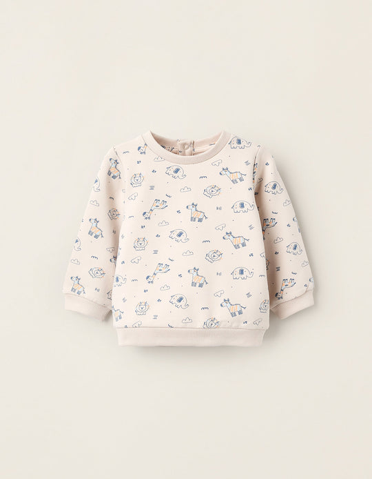 Fleece Sweatshirt for Newborns 'Savana', Beige