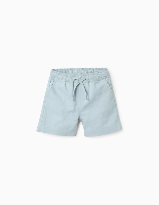 Cotton and Linen Shorts for Baby Boys, Green
