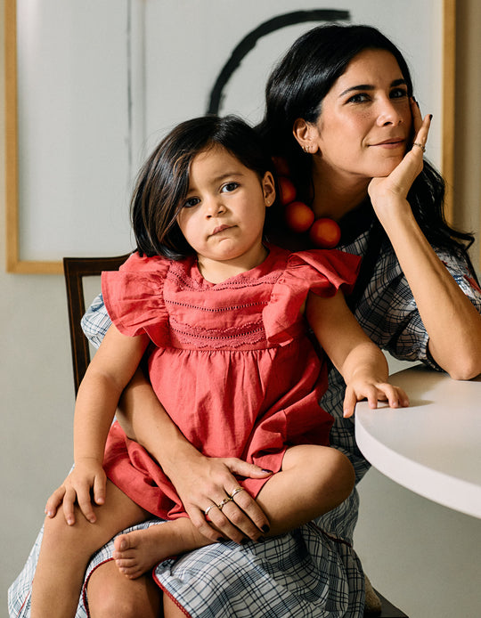 فستان وبلومرز قطن وكتان للبنات الرضع You&Me، متعدد الألوان