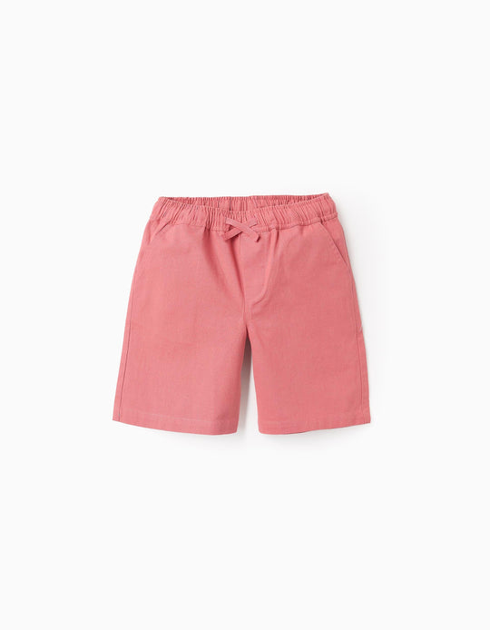 Cotton and Linen Shorts for Boys 'Midi', Pink